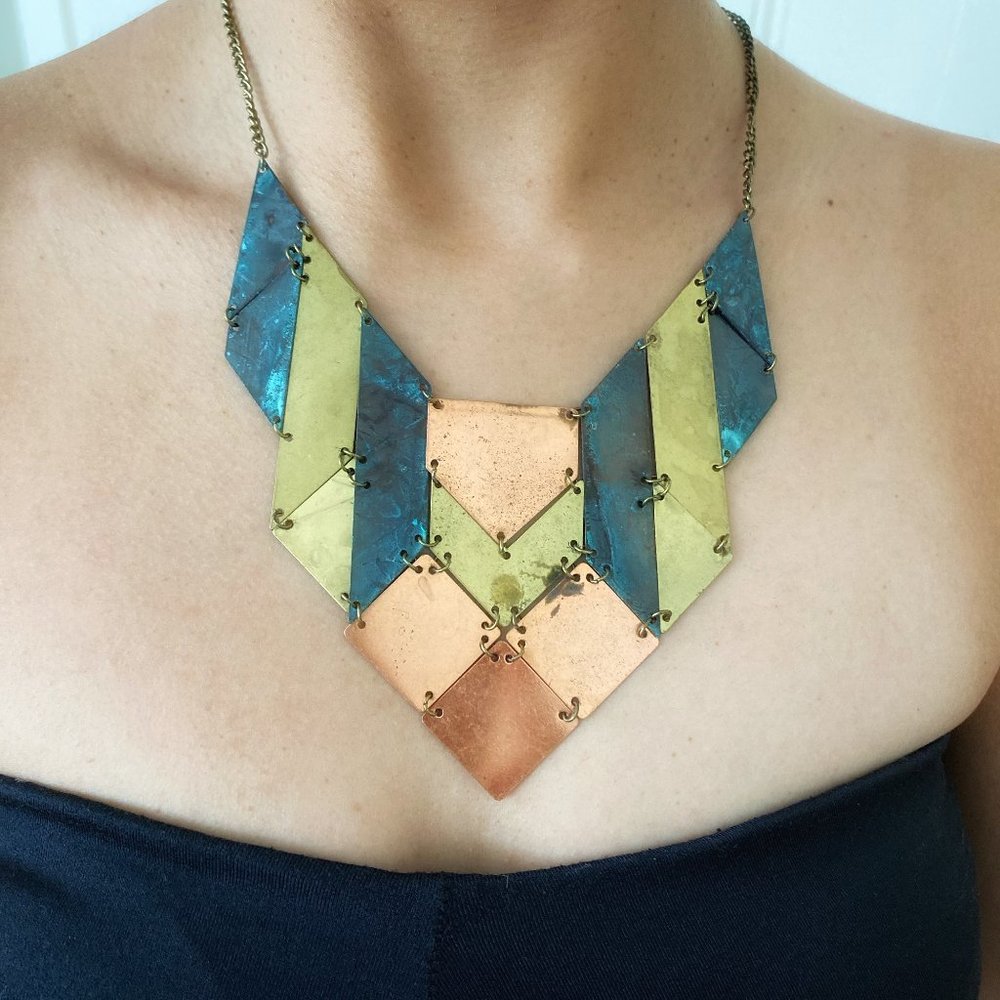 Geometric Metal Statement Necklace
